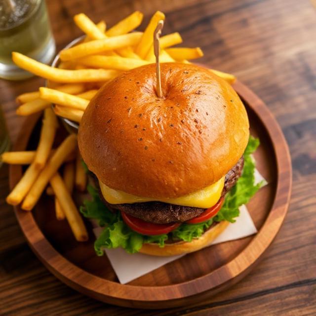Hamburguesa con papas para combo